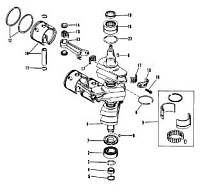 Коленвал, поршни и шатуны (#638-8532--1) 2-Х ТАКТНОГО ПЛМ MERCURY 90 Серийный номер от 0A996142 до 0B240450