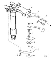 Поворотный кронштейн (Часть 2) 2-х тактного ПЛМ MERCURY 40 M Серийный номер от 0T980000 до 0T999999