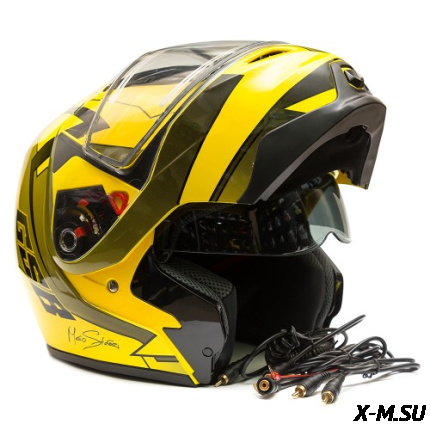 Шлем G-339 YELLOW BLACK + Зимний комплект ELECTRIC для шлема