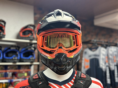 Шлем кроссовый HETOSHI OF836 EXOSS CROSS PRO MX289 цв.Черно-красно-желтый Матовый р.M