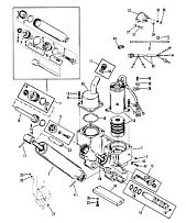 Система наклона двигателя, Three Ram (Design I ) 2-Х ТАКТНОГО ПЛМ MERCURY 90 Серийный номер от 9589039 до 9793576