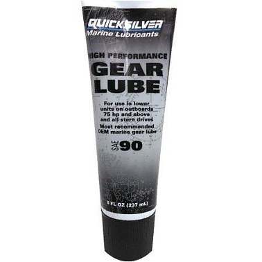 Масло Quicksilver (MERCURY) ТРАНСМИСИОННАЯ GEAR LUBE (ЗАЛИТА С ЗАВОДА В МОТОРАХ) 237мл