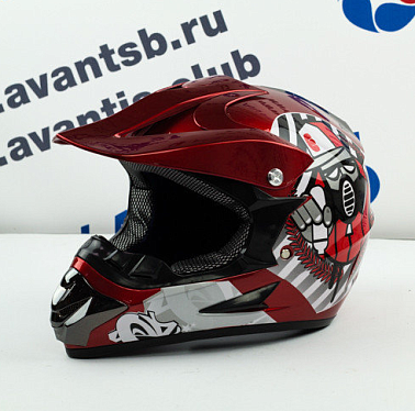 Шлем кроссовый Avantis Graffiti, Красный