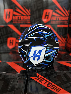 Шлем кроссовый детский HETOSHI Cross-Kids KY-B12 цв.Сине-черно-белый Матовый р.Y-L