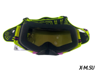 Очки мотокросс SCOTT XD3-37 коробка цв. оправы Желто-розовый цв. стекла Желтый зеркальный