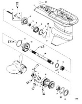 Корпус шестерни, Prop 2.31:1 USA0T627234/BEL0P215631 и ниже 2-Х ТАКТНОГО ПЛМ MERCURY 90 Серийный номер от 0P017000 до 0P325499