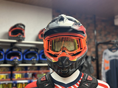 Шлем кроссовый HETOSHI OF836 EXOSS CROSS PRO MX289 цв.Черно-красно-желтый Матовый р.M