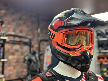 Шлем кроссовый HETOSHI OF836 EXOSS CROSS PRO MX289 цв.Черно-красно-желтый Матовый р.M