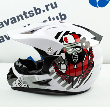 Шлем кроссовый Avantis Graffiti, Белый